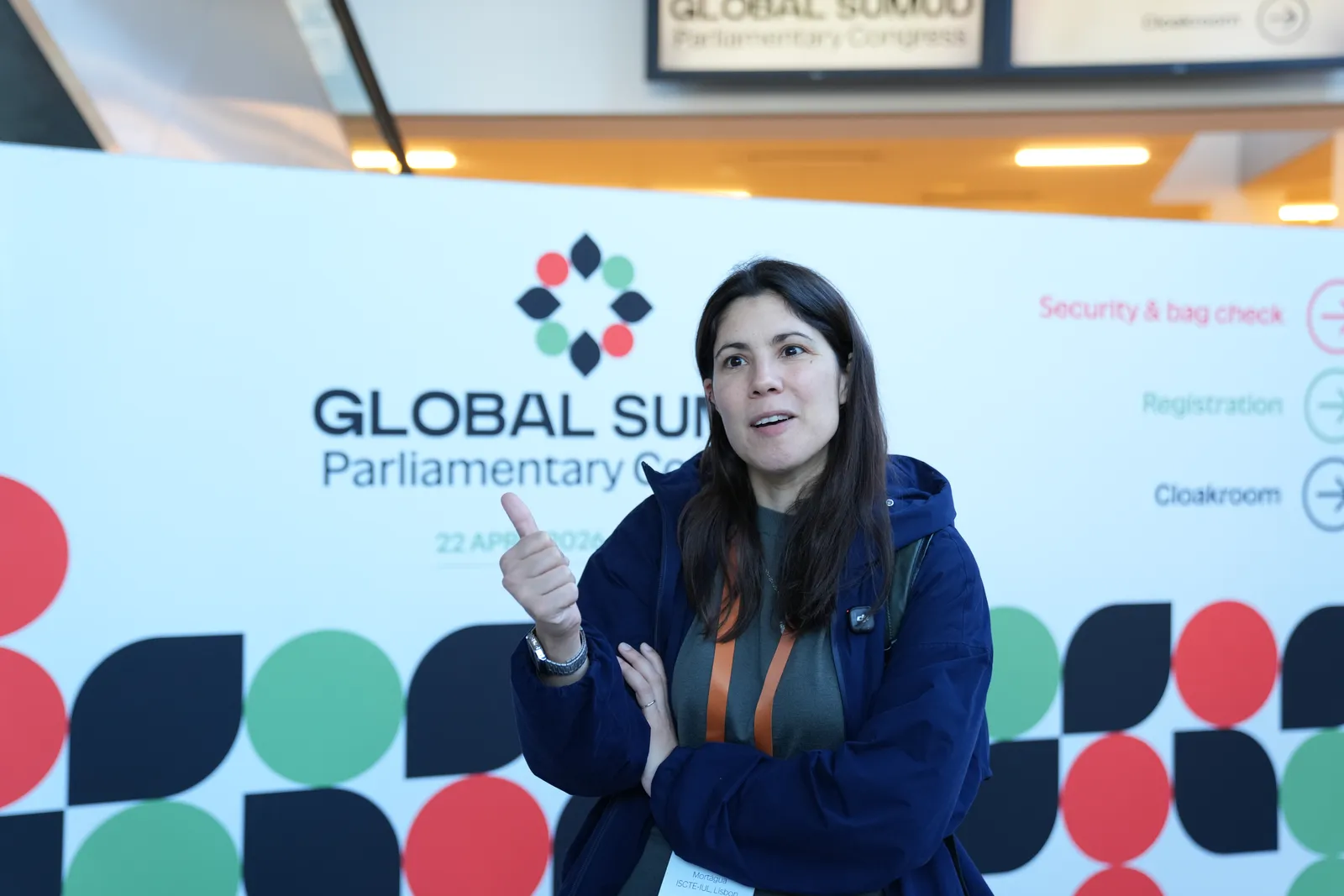 Mariana Mortágua, Portugal Parliamentarian, arrives at the venue