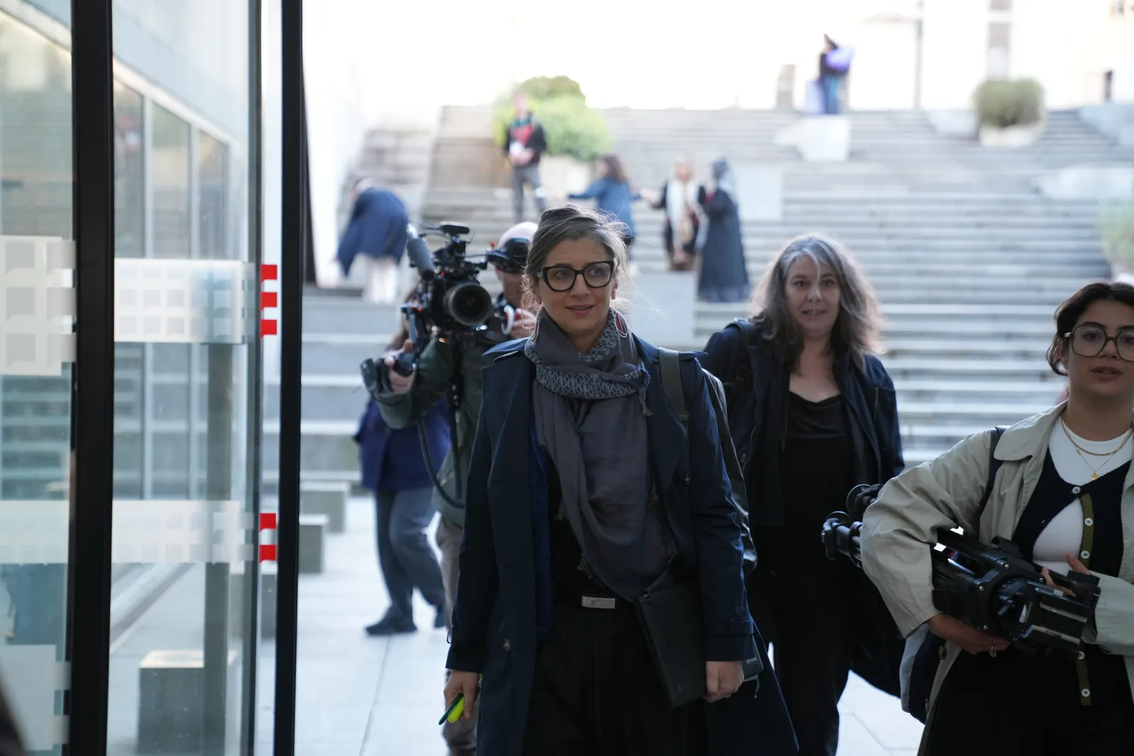 Francesca Albanese arrives at the conference