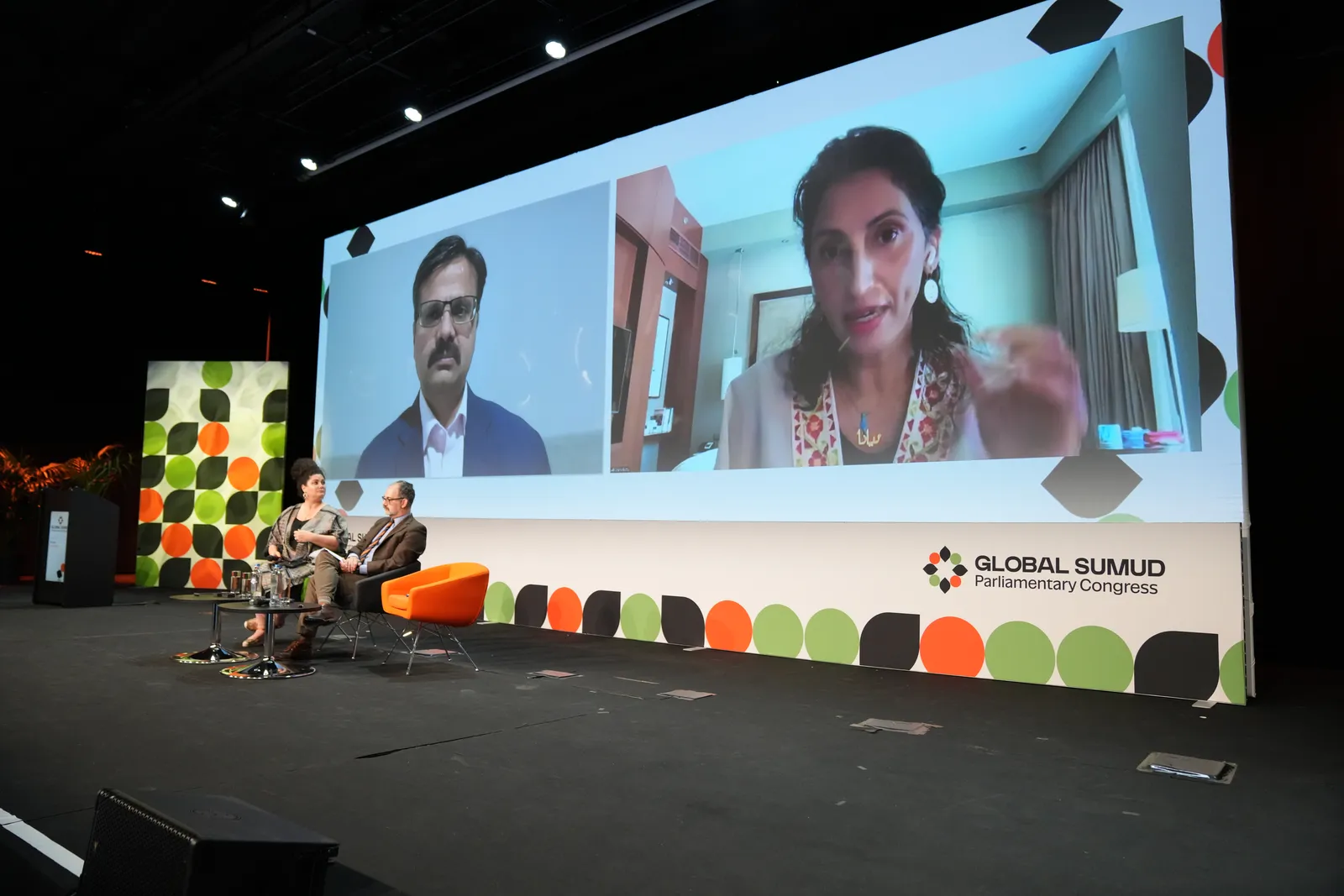 Diana Buttu joins the panel remotely from Haifa